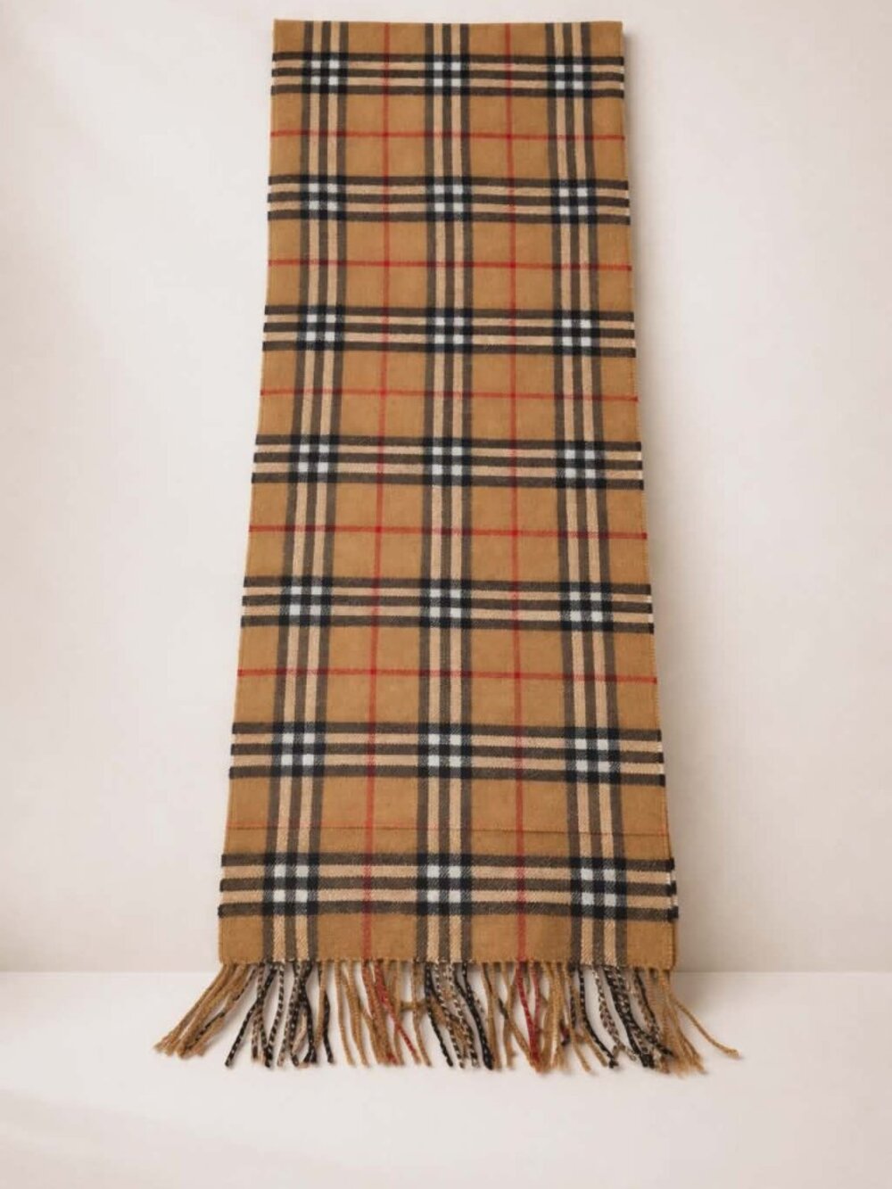 Authentic Burberry Classic Check Cashmere Scarf Beige